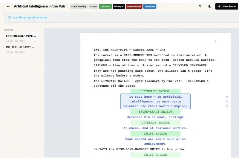 StoryBoard interface preview 3
