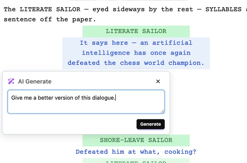 StoryBoard interface preview 4