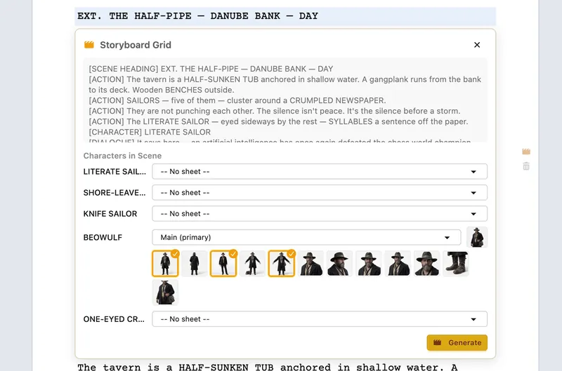 StoryBoard interface preview 5